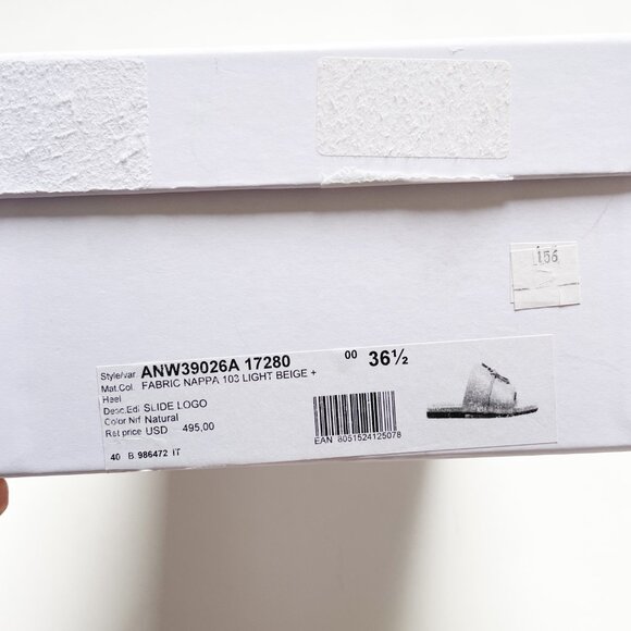 JW Anderson Leather Logo Slide Natural Gold Size IT 36.5 US 6.5 NEW IN BOX - Picture 9 of 12